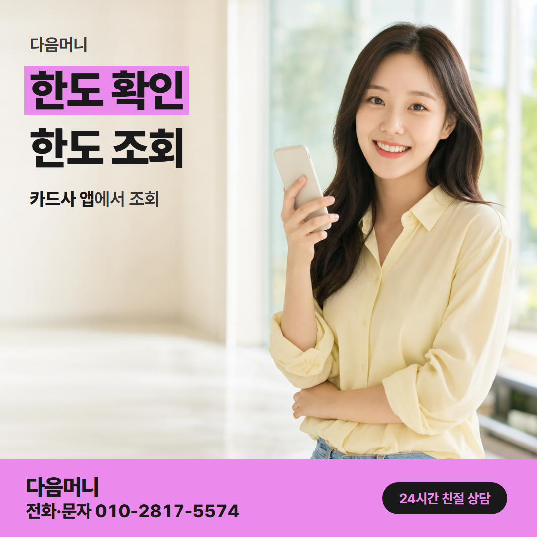 다음머니 카드깡 방법 상담 전에 조회해 보는 남은 한도