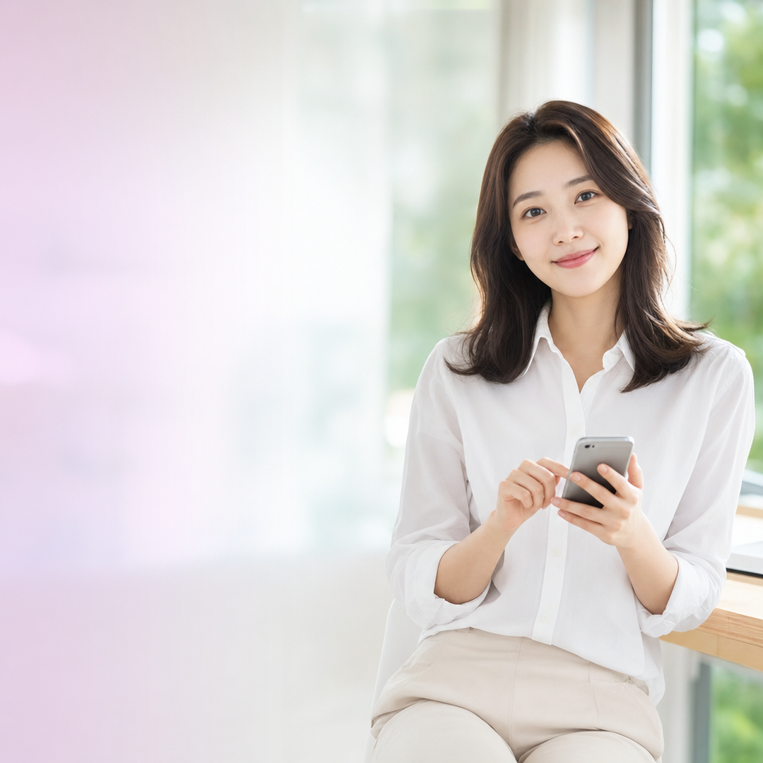 다음머니 카드깡 방법 휴대전화로 문자 상담을 하는 고객